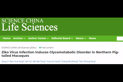 宋天章、郑昌博团队在SCLS期刊发文发现ZIKV感染引起糖代谢紊乱是其致病的重要机制